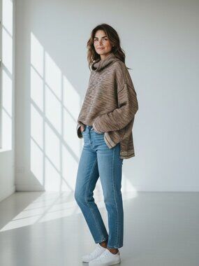 🤎 We The Free Oversized Sweater L | Slouchy Boho Knit Pullover 🤎